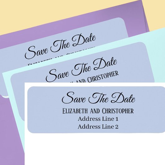 Save The Date Custom Name Return Address ラベル