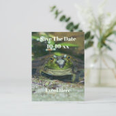 Save The Date Cute Frog Nature  ポストカード (スタンド正面)