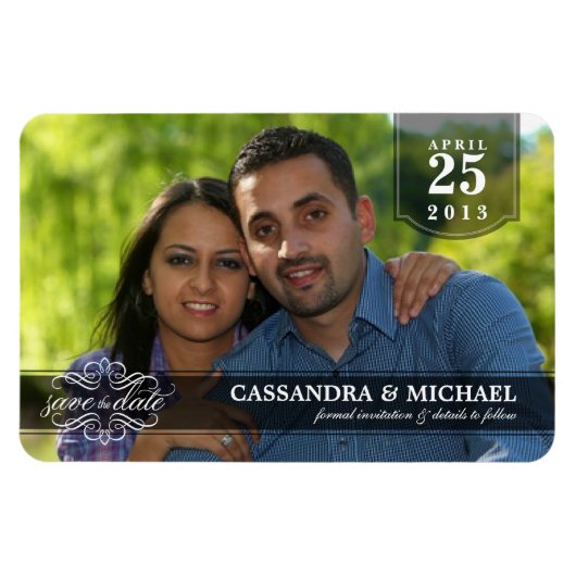 Save the Date - Deluxe Borderless Photomagnets マグネット (横)