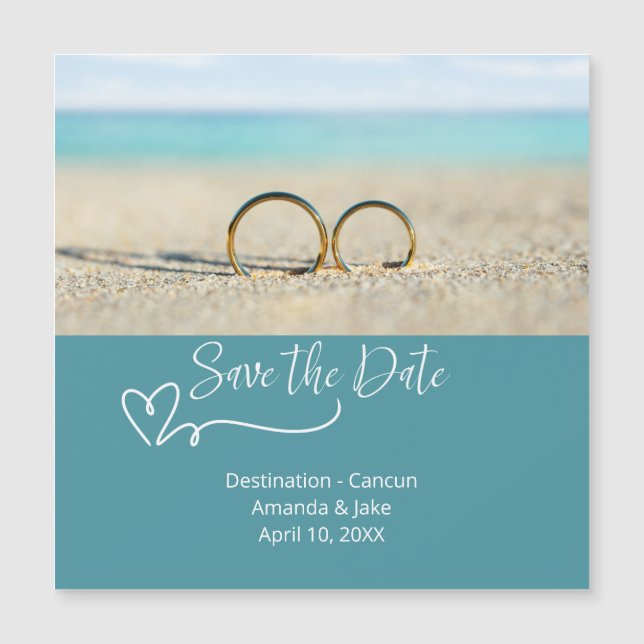 Save the Date Destination Beach Wedding (正面)