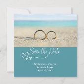 Save the Date Destination Beach Wedding 招待状 (正面)