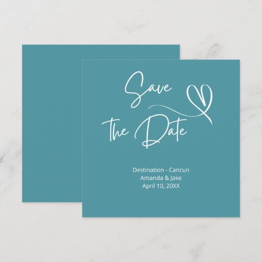 Save the Date Destination Wedding 招待状 (正面/裏面)