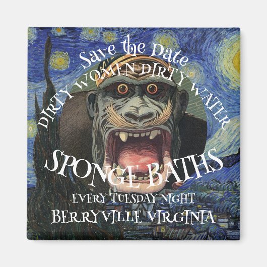 SAVE THE DATE DIRTY WOMEN SPONGE BATHS TUESDAY マグネット (正面)