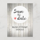 Save the date Einladung rustikal Holz vintage シーズンポストカード (正面)