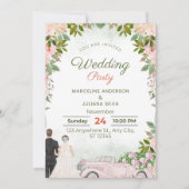 Save The Date Elegant Calligraphy Wedding 招待状 (裏面)