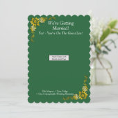 Save The Date - Emerald & Gold Magnet Backing Card (スタンド正面)