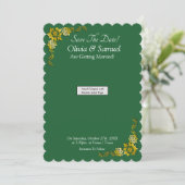 Save The Date - Emerald & Gold Magnet Backing Card (スタンド正面)