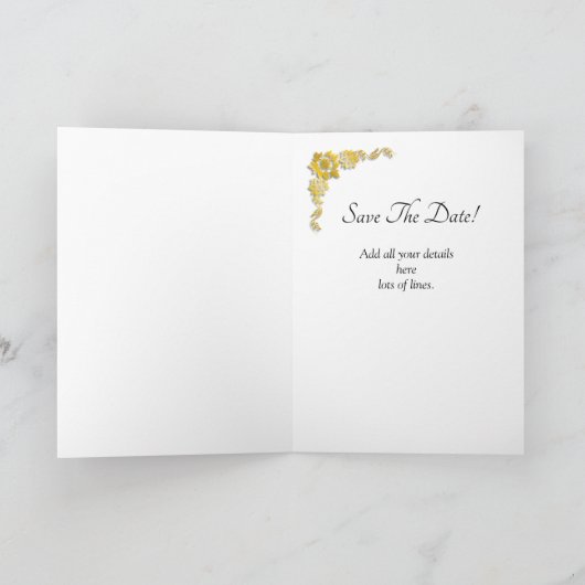 Save The Date - Emerald Green & Gold カード (内部)