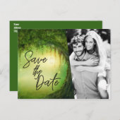 Save the Date Enchanted Forestの婚約写真 ポストカード (正面/裏面)
