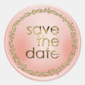 Save the Date Envelope Seal Gold ラウンドシール (正面)