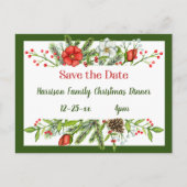 Save the Date Family Christmas Dinner招待状 ポストカード (正面)