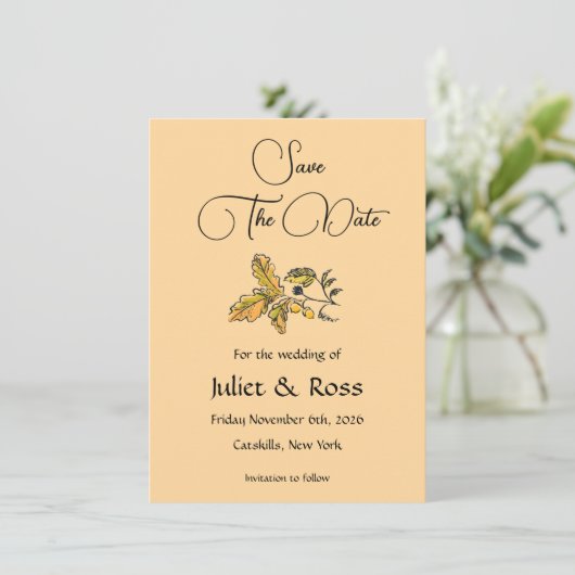 Save The Date Flat Announcement Card 案内状 (スタンド正面)