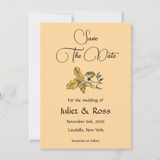 Save The Date Flat Announcement Card 案内状 (正面)