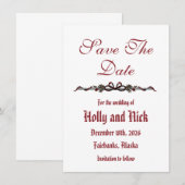 Save The Date Flat Announcement Card 案内状 (正面/裏面)