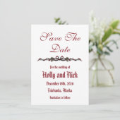 Save The Date Flat Announcement Card 案内状 (スタンド正面)