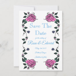 Save The Date Flat Announcement Card 案内状