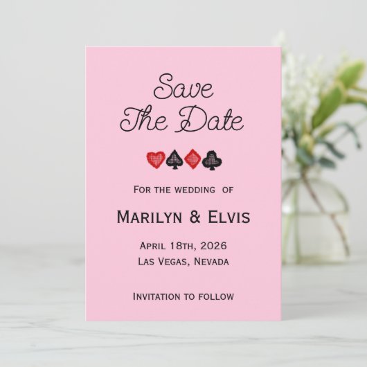 Save The Date Flat Announcement Card 案内状 (スタンド正面)