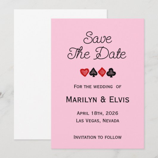 Save The Date Flat Announcement Card 案内状 (正面/裏面)