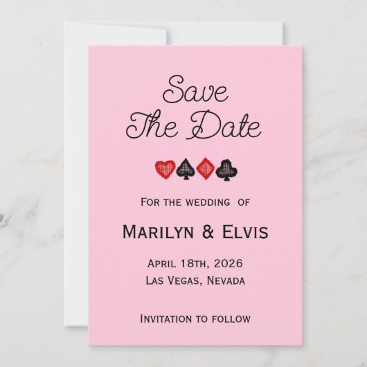 Save The Date Flat Announcement Card 案内状 (正面)