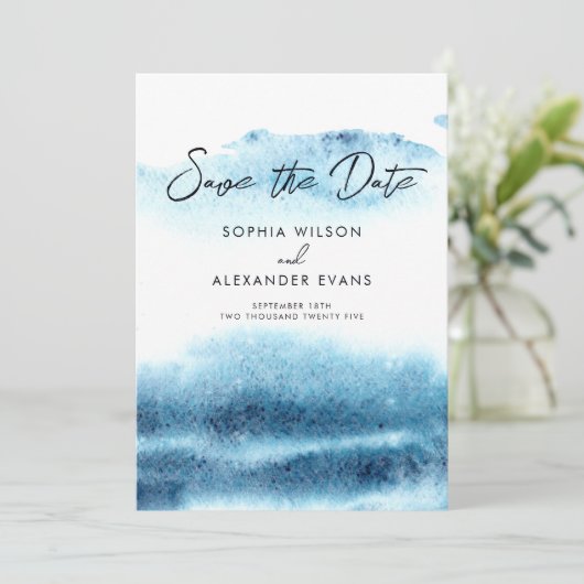 Save The Date Flat Card for a Boho Chic Wedding. セーブザデート (スタンド正面)