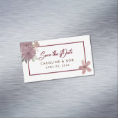 Save The Date Floral Burgundy Mini Magnet マグネット名刺 (インサイチュ)