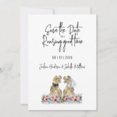 Save the Date for a Roaring Funny Dinosaur Wedding セーブザデート (正面)