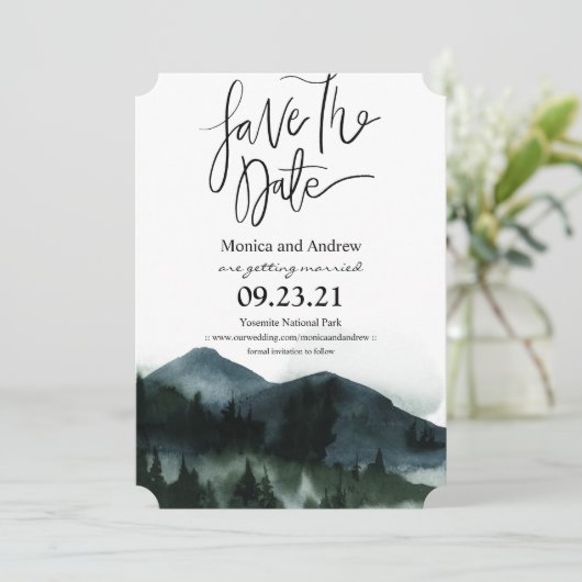 Save the Date Forest Mountain招待状 招待状 (スタンド正面)