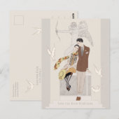 Save the Date George Barbier Love coule CC1224 ポストカード (正面/裏面)