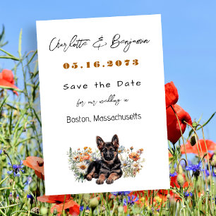 Save the Date German Shepherd Dog 結婚's セーブザデート