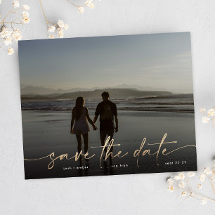 save the date Gold Foil budget Modern Photo チラシ