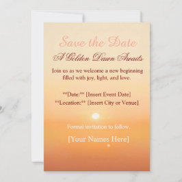 Save the Date – Golden Dawn | Elegant New Year or セーブザデート