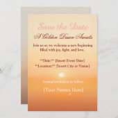 Save the Date – Golden Dawn | Elegant New Year or  セーブザデート (正面/裏面)