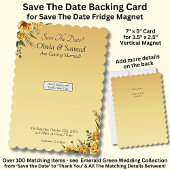 Save The Date - Golden Flowers Magnet Backing Card