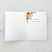 Save The Date Golden Yellow Flower Folded カード (内部)