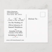 Save The Date Golden Yellow Flowers Wedding Suite 案内ポストカード (裏面)