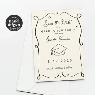 Save the Date Graduation Card 招待状