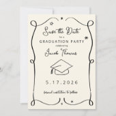 Save the Date Graduation Card 招待状 (正面)