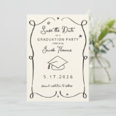 Save the Date Graduation Card 招待状 (スタンド正面)