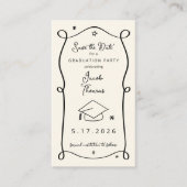 Save the Date Graduation Insert Card 名刺 (正面)