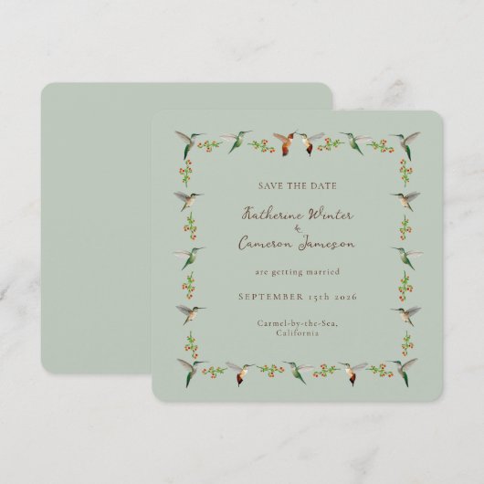 Save the Date Hummingbird Card (正面/裏面)