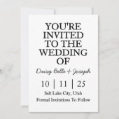 Save The Date Invitation 招待状 (正面)