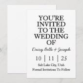 Save The Date Invitation 招待状 (正面/裏面)