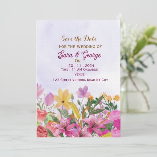 Save the Date Invitations 招待状 (スタンド正面)