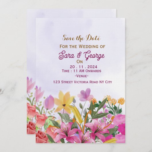 Save the Date Invitations  招待状 (正面/裏面)