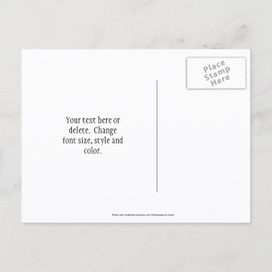 Save The Date Lady Slipper Flower Personalized 案内ポストカード (裏面)