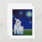 SAVE THE DATE lambs羊の月の愛結婚の 案内ポストカード (正面/裏面)