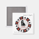 Save the Date Las Vegas Wedding 2 inch Magnet マグネット (正面/裏面)