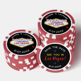 Save the Date Las Vegas Wedding Favor ポーカーチップ