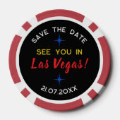 Save the Date Las Vegas Wedding Favor ポーカーチップ (裏面)