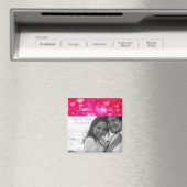 Save the Date Magnetかわいいハート写真テンプレート マグネット (インサイチュ (食洗機))